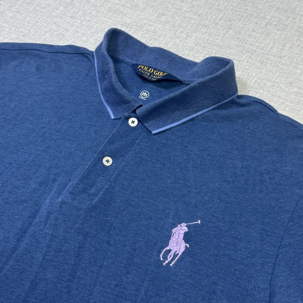 Polo Golf Ralph Lauren Pro Fit Golf Polo Shirt Mens XL Blue Medium Pony Wicking